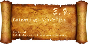 Beinstingl Vitális névjegykártya